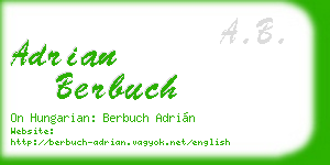 adrian berbuch business card