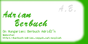 adrian berbuch business card